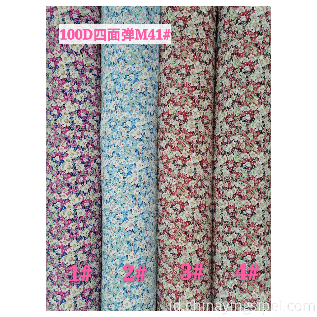 Custom 4-Way Stretch Woven Woven Printed Mesh Fabric 97%Polyester 3%Spandex kain bernapas untuk gaun